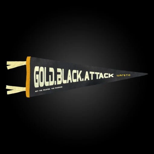 GOLD BLACK ATTACK PENNANT -Deals Baseball Store PNT GLDBLKATTK 1