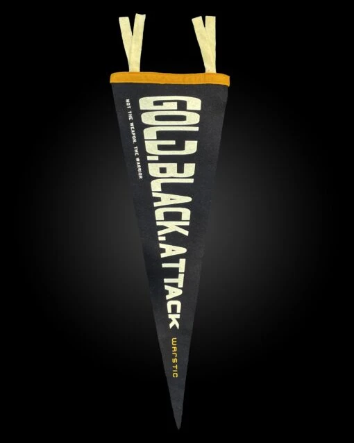 GOLD BLACK ATTACK PENNANT -Deals Baseball Store PNT GLDBLKATTK 3