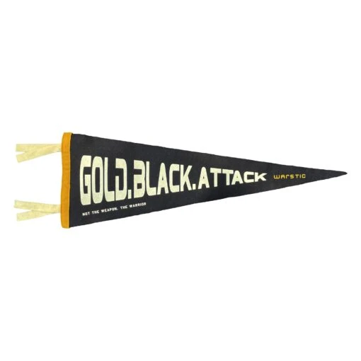 GOLD BLACK ATTACK PENNANT -Deals Baseball Store PNT GLDBLKATTK 4