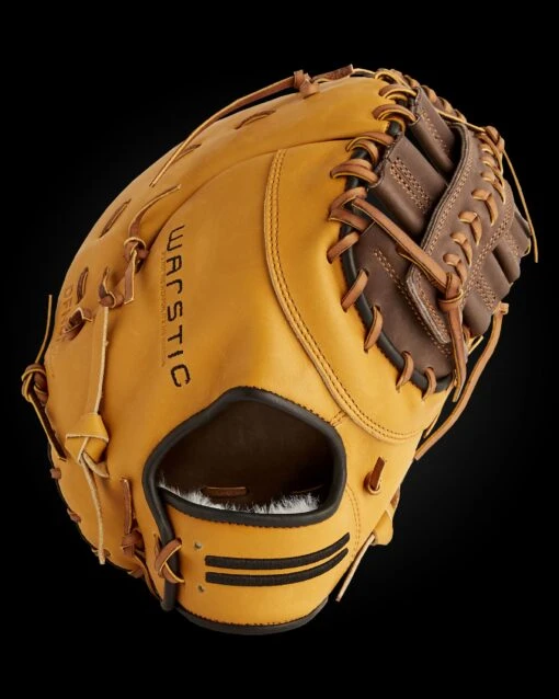 Warstic PRO STANDARD SERIES FIRST BASE MITT- BIGHORN STYLE -Deals Baseball Store PROSTDFB TAN 13 BACK