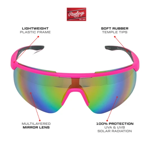 Rawlings Retro Vaporwave Baseball Shield Sunglasses Neon Pink Sunset -Deals Baseball Store RAW R2210 PinkMatte 785d12aa 95d4 45f2 89f8 f6ffb84350a1