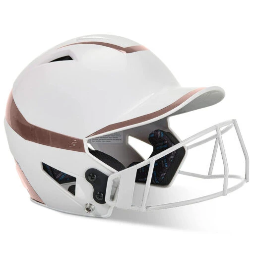 CHAMPRO HX Rise Pro Fastpitch Softball Batting Helmet With Facemask Two-Tone Glossy Finish (White/Rosegold) -Deals Baseball Store RoseGold 2 f83e068a 8320 4684 959f 88392991d553