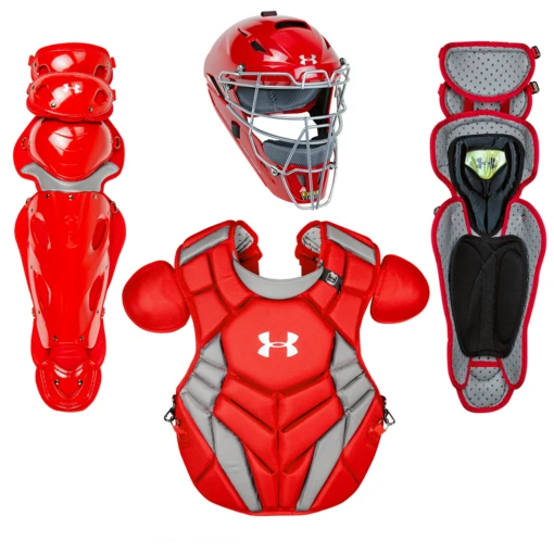 Under Armour Pro 4 NOCSAE Catcher's Equipment Gear Set Intermediate (Scarlet) -Deals Baseball Store UnderArmour Pro4 NOCSAE Catchersgearset Intermediate Scarlet