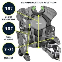 All-Star System7 Axis NOCSAE Adult Two Tone Baseball Catchers Set (Purple) -Deals Baseball Store alstr ckccpro1x pu 4