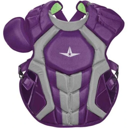 All-Star System7 Axis NOCSAE Adult Two Tone Baseball Catchers Set (Purple) -Deals Baseball Store alstr ckccpro1x pu 5