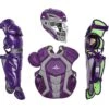 All-Star System7 Axis NOCSAE Adult Two Tone Baseball Catchers Set (Purple) -Deals Baseball Store alstr ckccpro1x pu main