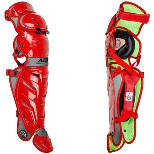 All-Star System7 Axis NOCSAE Adult Solid Color Blocking Baseball Catchers Set (Scarlet) -Deals Baseball Store alstr ckccpro1x sc 1