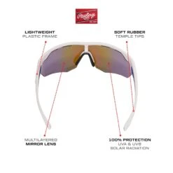 Rawlings Adult Sport Baseball Sunglasses Lightweight Stylish 100% UV Poly Lens (White/Blue) -Deals Baseball Store b rawlings adult sport baseball sunglasses 10260973 whiteblue info