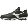 Mizuno 9-Spike Ambition Mid Men's Metal Baseball Cleats (Black/White) -Deals Baseball Store blackwhite 2 f