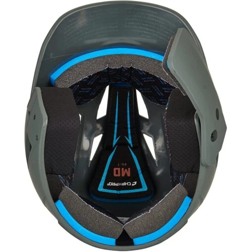 Champro HX Gamer Plus Baseball Batting Helmet Universal Jaw Guard Junior (Graphite) -Deals Baseball Store cha gamerplushlmet hxmjggrj grap 7