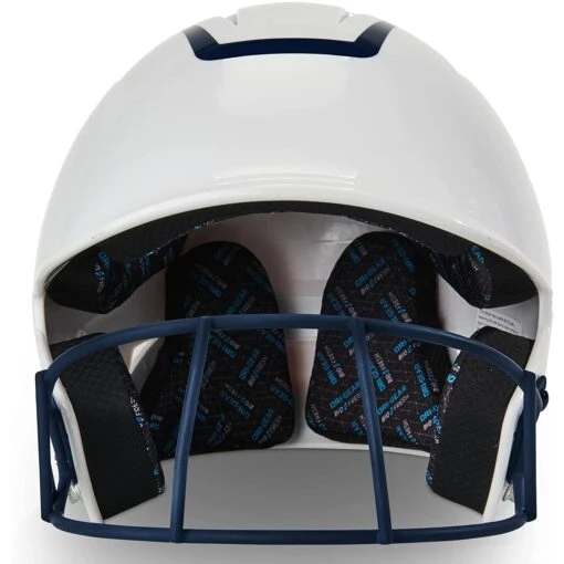 Champro Rise Pro Fastpitch Softball Batting Helmet W/ Facemask (White/Navy) -Deals Baseball Store cha prorishlmtmask hxfpg2nyj whna 4