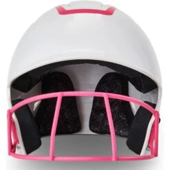 Champro Rise Pro Fastpitch Softball Batting Helmet W/ Facemask (White/Pink) -Deals Baseball Store cha prorishlmtmask hxfpg2opj whpk 4