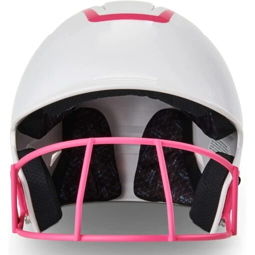 Champro Rise Pro Fastpitch Softball Batting Helmet W/ Facemask (White/Pink) -Deals Baseball Store cha prorishlmtmask hxfpg2opj whpk 4