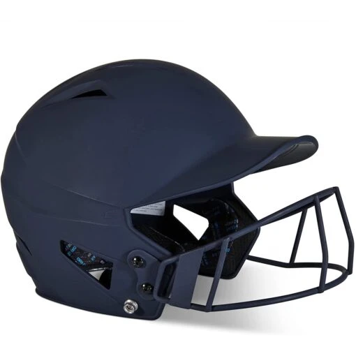 Champro HX Rise Matte Fastpitch/Softball Batting Helmet W/ Facemask (Navy) -Deals Baseball Store cha risehlmetwmask hxfpmnyj na 2