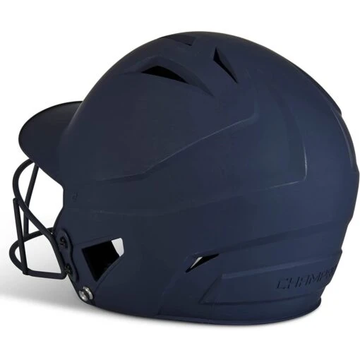 Champro HX Rise Matte Fastpitch/Softball Batting Helmet W/ Facemask (Navy) -Deals Baseball Store cha risehlmetwmask hxfpmnyj na 3