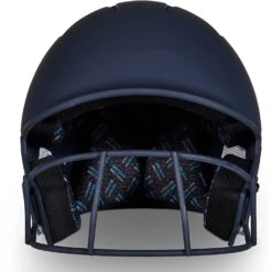 Champro HX Rise Matte Fastpitch/Softball Batting Helmet W/ Facemask (Navy) -Deals Baseball Store cha risehlmetwmask hxfpmnyj na 4