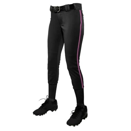 Champro Tournament Traditional Low Rise Girls Fastpitch Softball Pants W/ Braid (Black/Pink) -Deals Baseball Store champro tournament lowrise pants bkpk 1 d99716df 3092 41d1 b3e4 5fe5a28738ab