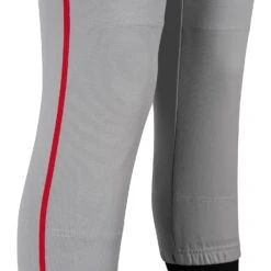 Champro Tournament Traditional Low Rise Womens Fastpitch Pants W/ Braid (Gray / Scarlet) -Deals Baseball Store champro tournament lowrise pants grysc 4