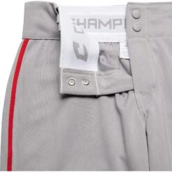 Champro Tournament Traditional Low Rise Womens Fastpitch Pants W/ Braid (Gray / Scarlet) -Deals Baseball Store champro tournament lowrise pants grysc 7