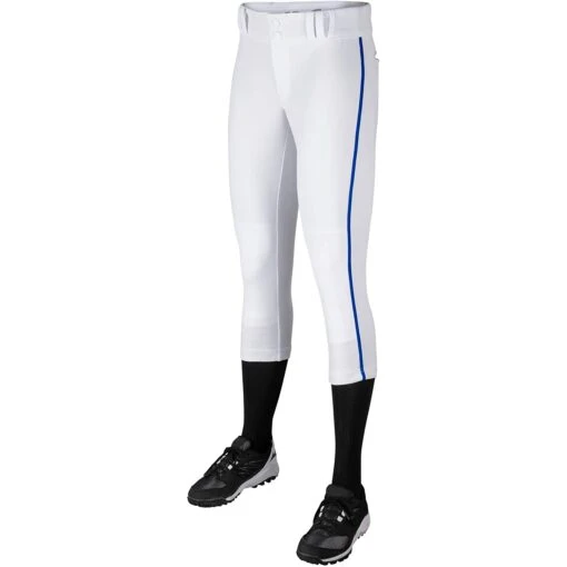 Champro Tournament Traditional Low Rise Womens Fastpitch Pants W/ Braid (White/Royal) -Deals Baseball Store champro tournament lowrise pants whro 2