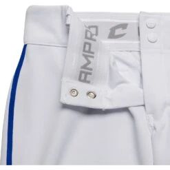 Champro Tournament Traditional Low Rise Womens Fastpitch Pants W/ Braid (White/Royal) -Deals Baseball Store champro tournament lowrise pants whro 7