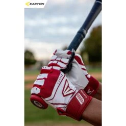 Easton Baseball Walk Off Power Leverage Adult Batting Gloves (White/Red) -Deals Baseball Store ea2 red