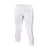 Easton Pro Fastpitch Women's Softball Piped Belt Loops Pants (White/Red) -Deals Baseball Store easton a164148 propant wh rd 1