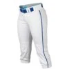 Easton Pro Fastpitch Women's Softball Piped Belt Loops Pants (White/Royal) -Deals Baseball Store easton a164148 propant wh ry 1