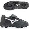 New Mizuno FB46LBK Finch 9 Spike Low Womens 5 Black/White Molded Softball Cleats -Deals Baseball Store fb46lbk