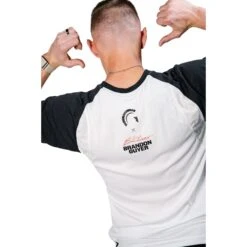 Guardian Baseball Brandon Guyer Mindset Performance 3/4 Sleeve Breathable Workout Shirt (White/Black) -Deals Baseball Store gb bglogo bs24a wb 3