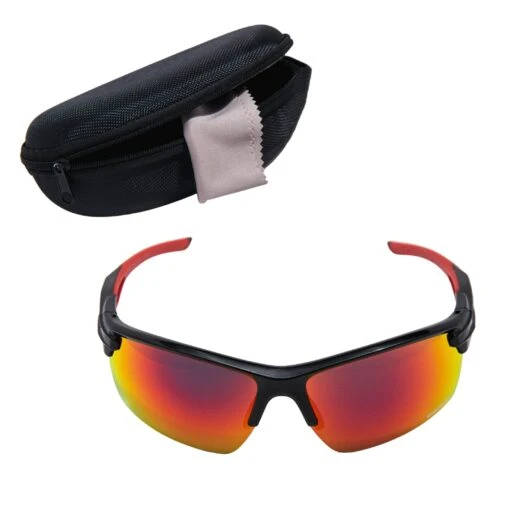 Guardian Baseball Diamond Ray Beams Adult Shield Sunglasses - Comes With Protective Case And Lens Cloth - Adult Unisex - Sports Sunglasses (Black/Red) -Deals Baseball Store gb diamondray sungth6407 adult blkredmulti 2