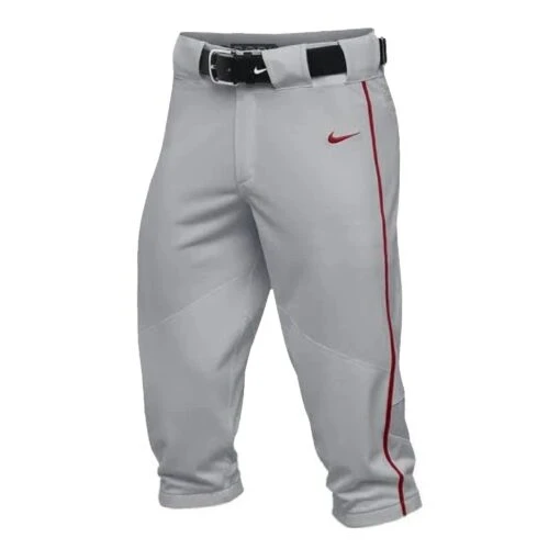 Nike Team Vapor Pro High Piped Men's Baseball Pants (Grey/Red) -Deals Baseball Store greyred