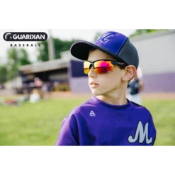 Guardian Baseball Diamond Ray Beams Adult Shield Sunglasses - Comes With Protective Case And Lens Cloth - Adult Unisex - Sports Sunglasses (Black/Red) -Deals Baseball Store guardian baseball sunglasses diamond ray black red multi