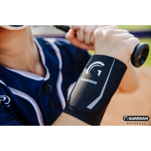 Guardian Baseball Wrist Guard - Youth And Adult Sizes - Arm Guard Protector For Baseball And Softball Players -Deals Baseball Store guardian baseball wristguard black lifestyle image4