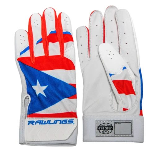 Guardian Baseball X Rawlings 5150 Limited Edition Puerto Rico Flag Baseball Batting Gloves Adult Sizes (White/Blue/Red) -Deals Baseball Store guardian baseball rawlings 5150 limited edition puerto rico flag baseball batting gloves main 1