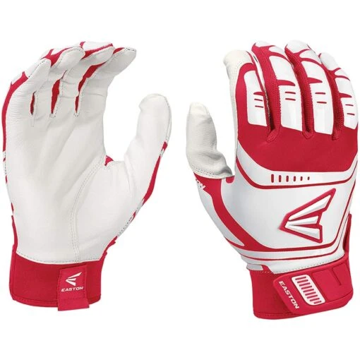 Easton Baseball Walk Off Power Leverage Adult Batting Gloves (White/Red) -Deals Baseball Store ijcuakw