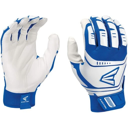 Easton Baseball Walk Off Power Leverage Adult Batting Gloves (White/Royal) -Deals Baseball Store kgu8gjd