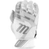 Marucci Tesoro Adult Baseball Batting Gloves (White/Gray) -Deals Baseball Store marucci tesoro adult baseball batting gloves white 1