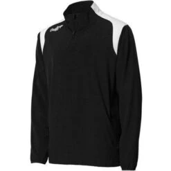 Rawlings Adult Long Sleeve Baseball Coaches Player 1/4 Jacket Pull-Over Coat In (Black) -Deals Baseball Store rawlings zip jacket side 32c66e79 4378 45c2 9474 a24531d87a23