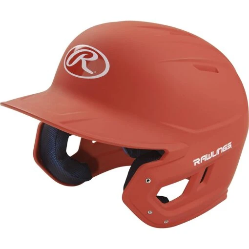 Rawlings Mach Matte Baseball Batting Helmet Junior & Senior Adult Size (Burnt Orange) -Deals Baseball Store raws mach bo7 sr 2