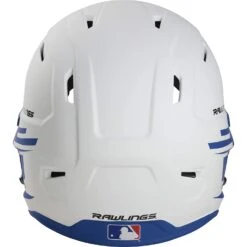 Rawlings Mach Ice Fastpitch Softball Batting Helmet With Face Guard (White/Royal) -Deals Baseball Store raws msb13j wr 3