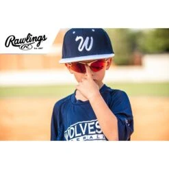 RAWLINGS Youth Sports Baseball Sunglasses Durable 100% UV Poly Lens, Shielded Lens (White/Red) -Deals Baseball Store ry107 ls2 1