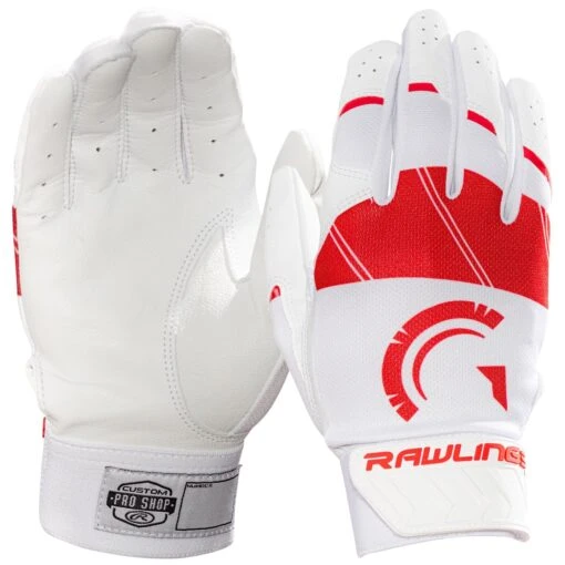 Guardian Baseball X Rawlings 5150 Baseball Batting Gloves Leather Flexfit (Red/White) -Deals Baseball Store zmu2qjh